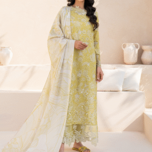 Yellow Digital Printed Lawn