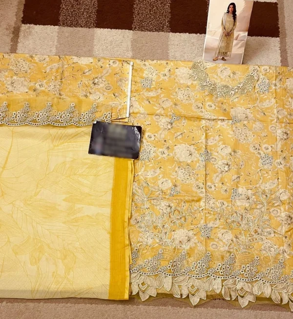 Yellow Digital Printed Lawn - Image 4